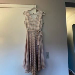 Tommy Hilfiger Essential Sleeveless Stripe Dress Ivory Stripe Size 8